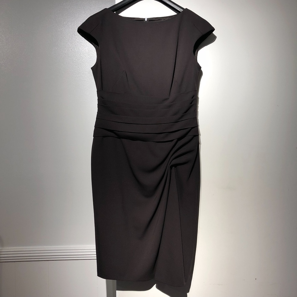 Escada Dress with Rouched Waist Brown